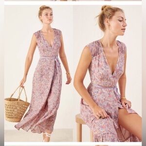 Reformation haven Carole purple floral maxi dress